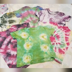 6 Kids size medium tie dyes
